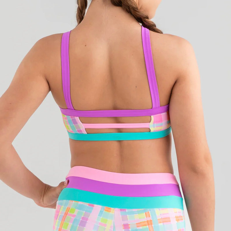 Bardot Checker Crop Top