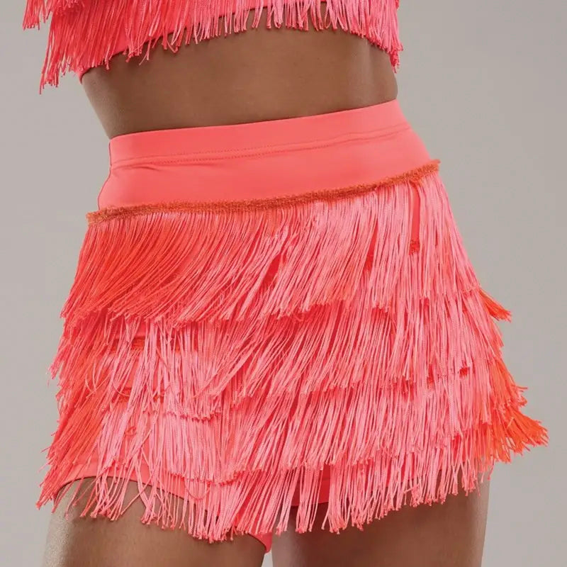 High Waist Fringe Dance Shorts