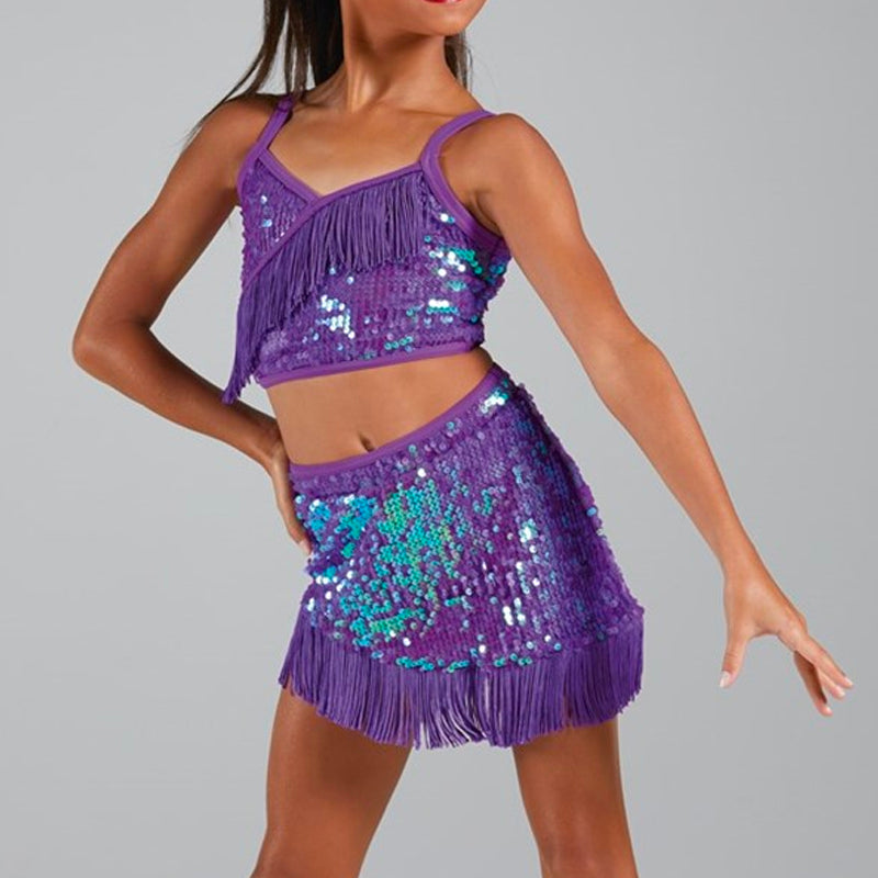 Asymmetrical Sequin Fringe Set – DanceBoxNZ