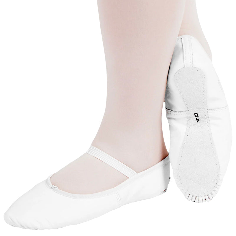 PW Leather Ballet Flats (White)