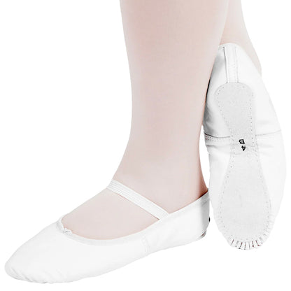 PW Leather Ballet Flats (White)