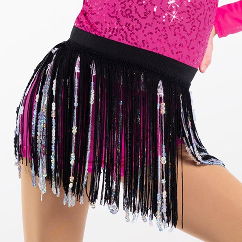 Sequin and Fringe Skirt