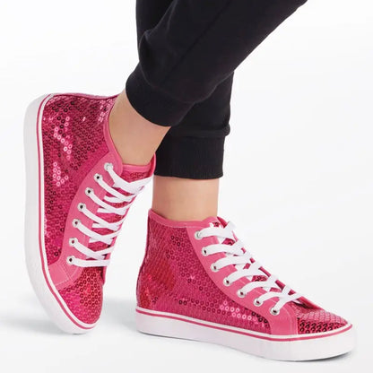 Dance Shoes Sparkly High Top Sneakers High Pop Sequin Sneaker