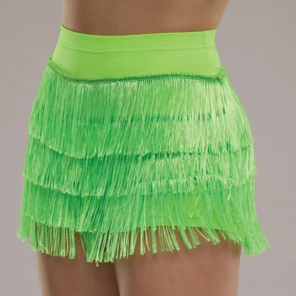 High Waist Fringe Dance Shorts
