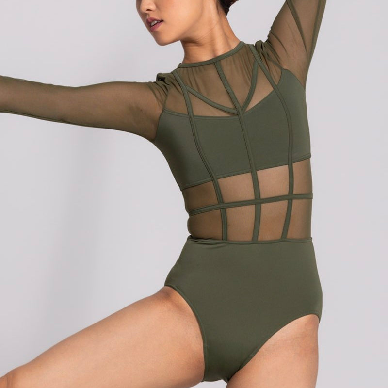 Cage Strap Mesh Leotard