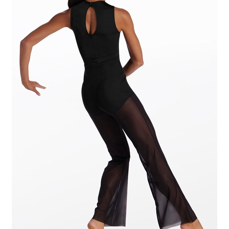 Mesh Flare Leg Unitard