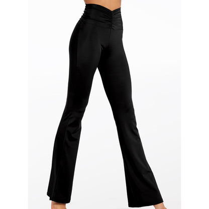 Pinched V-Waist Flare Pants
