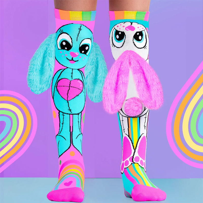 Rainbow Bunny Socks