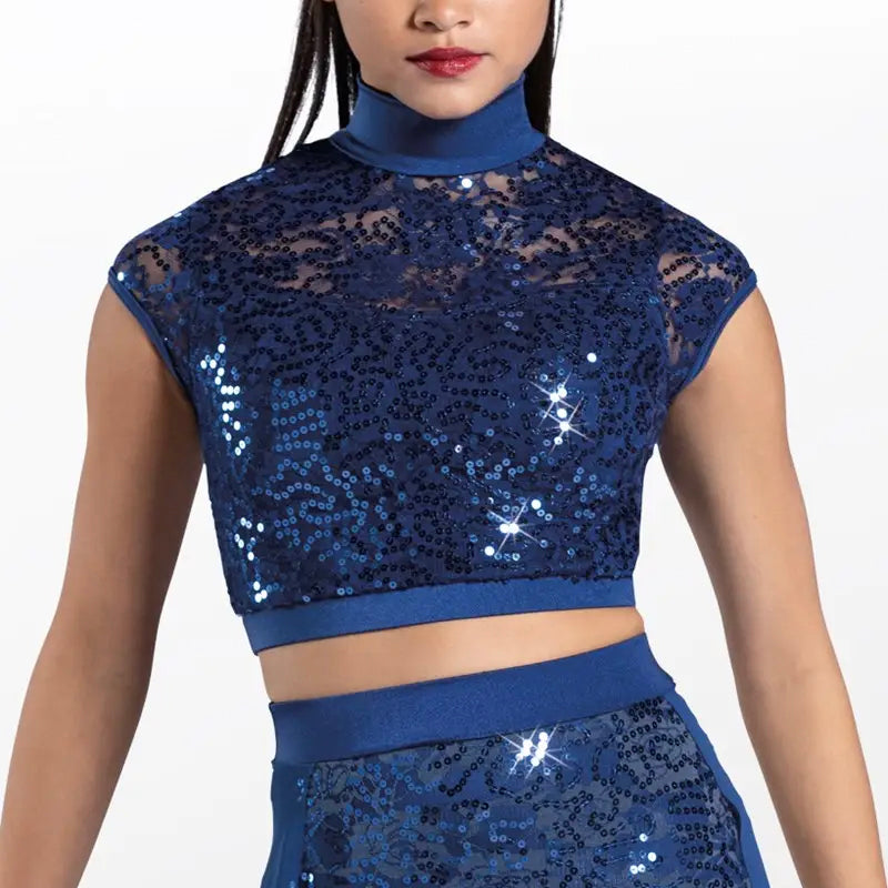 Sequin Lace Crop Top
