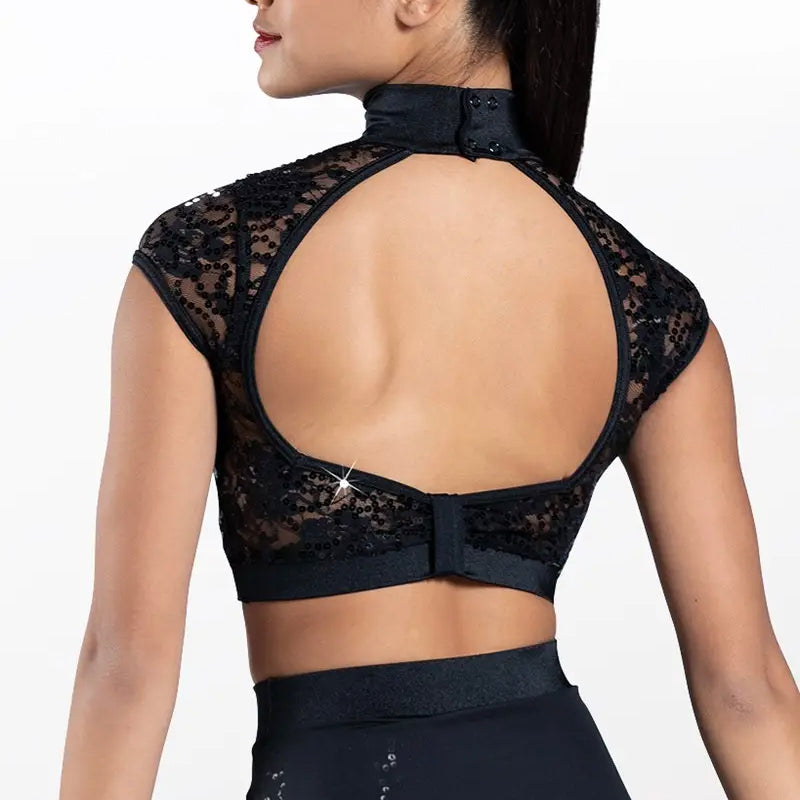 Sequin Lace Crop Top