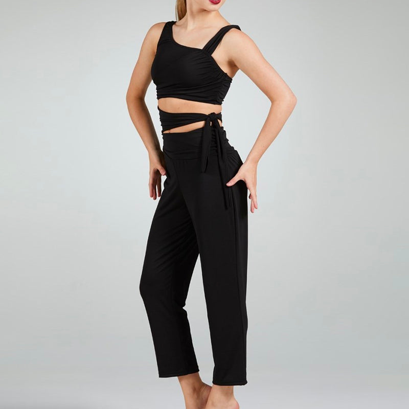 Cutout Unitard with Tie Waist