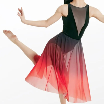 Velvet and Ombre Mesh Dress