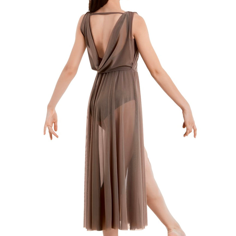 double cowl mesh maxi dress Double Cowl Mesh Maxi Dress - Powder Blue - XL Adult