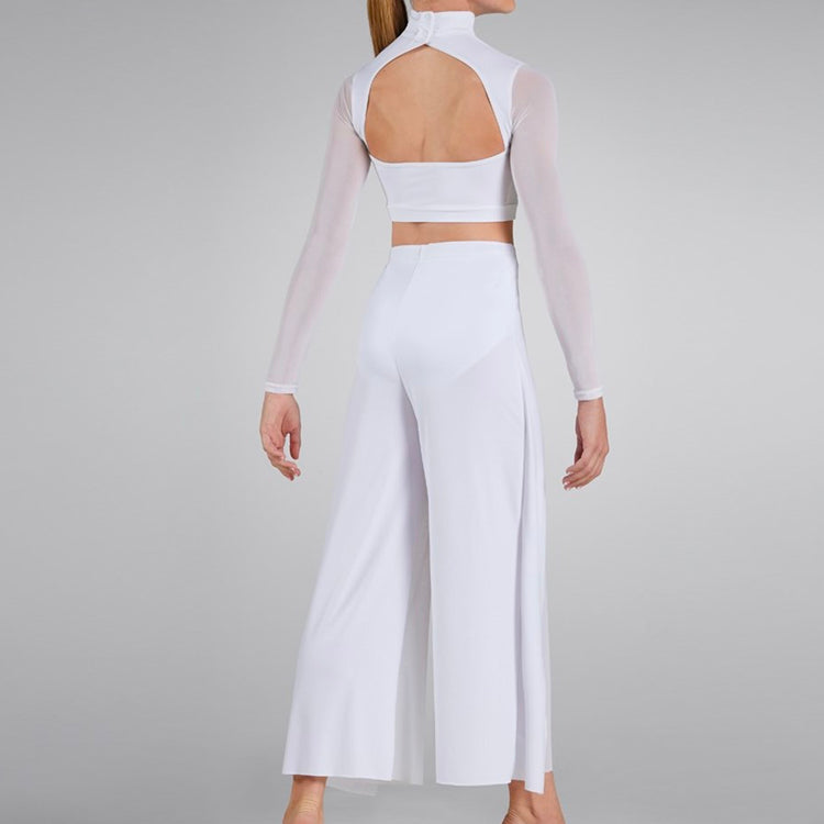 Mandarin Collar and Culotte Pant Set