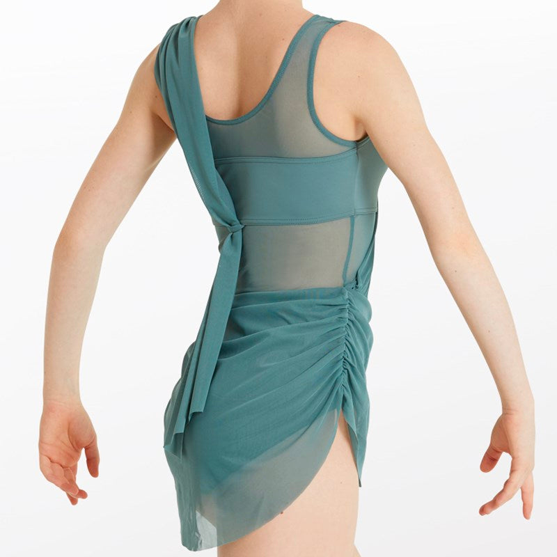 Asymmetrical Mesh Drape Dress DanceBoxNZ Asymmetrical Mesh Drape Dress DanceBoxNZ