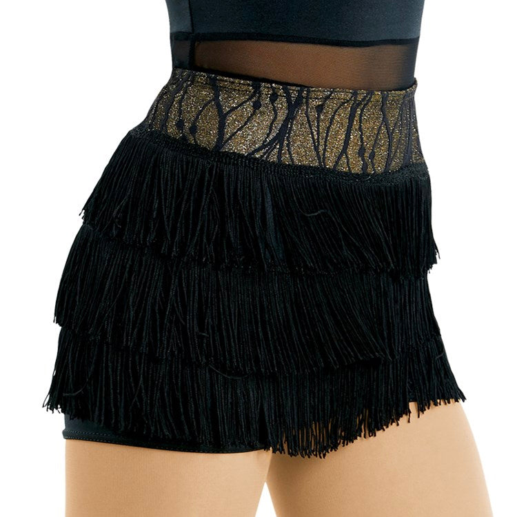 Fringe Shorts with Glitter Waistband