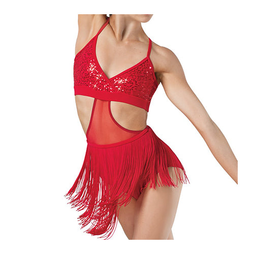 Sequin &amp; Fringe Leotard