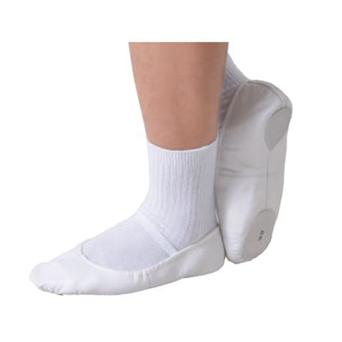 PW Leather Split Sole Ballet Shoe (White)