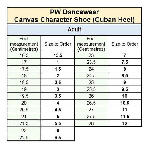 PW Canvas Character Shoe (Cuban Heel)