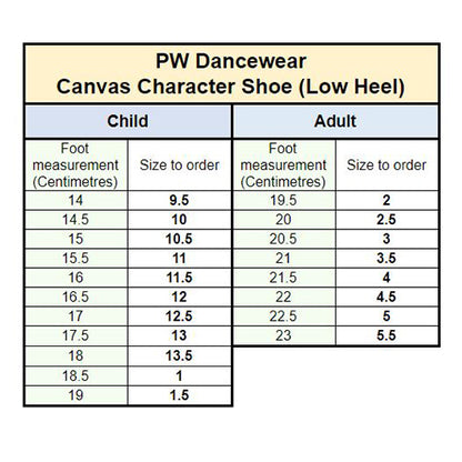 PW Canvas Character Shoe (Low Heel)