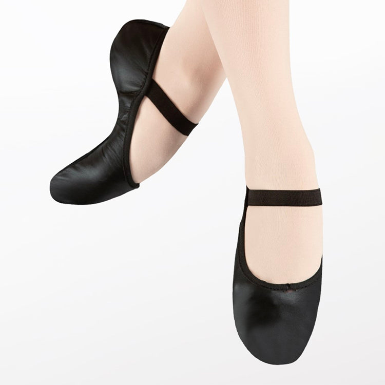 Full Sole Leather Ballet Shoe (Black)