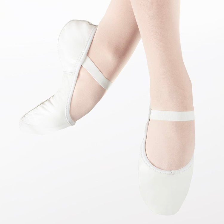 Full Sole Leather Ballet Shoe (White)